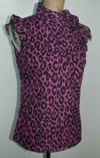 Haut blouse légère été violet imprimé léopard TBE marque Etam taille 36