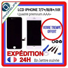 ECRAN LCD IPHONE 7/7 plus 8/8+ XR X XS NOIR/BLANC VITRE TACTILE ASSEMBLÉE