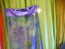 lot=2rideaux voilage  bleus  a patte,sans repassage