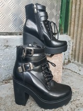 bottes bottines compensées noires pointure 36 neuves