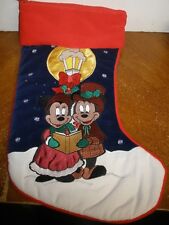 Disney Mickey Mouse & Minnie Christmas Stocking Singing by Lamp Post 15" tall