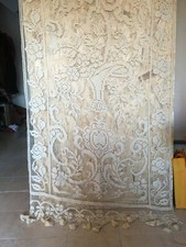 panneau rideau filet 126x215 Art déco fleurs vasque état neuf fait main