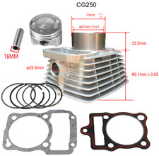 Kit Cylindre Piston 200cc pour Moto Honda CG250 67mm