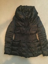 laundry shelli segal olive green army down coat faux fur medium NEW