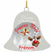 Décoration de Noël, cloche personnalisé avec  prénom Joyeux Noël