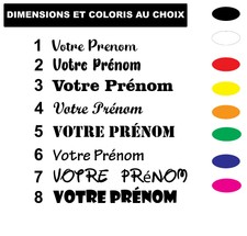 Sticker Prénom  Autocollant  enfant personnalisé Porte Adhesif Véhicule  Deco