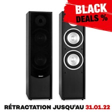 AUNA LINIE 300 PAIRE ENCEINTES HAUT PARLEURS COLONNE HIFI HOME CINEMA 80W NOIR