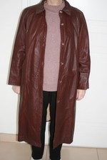 Manteau en cuir femme taille 40 couleur bordeaux