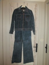 AMF HARLEY DAVIDSON BLOUSON PANTALON CUIR DAIM FEMME 70s MOTO JACKET PANTS LADYS