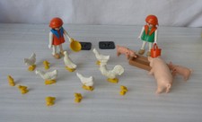#Playmobil Vintage# Playmobil 3566 / fille, porc, porcelets - 3595 / Basse cour