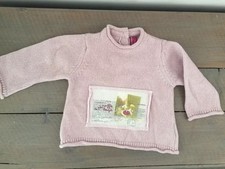 Pull rose manches longues poche ventrale imprimée DU PAREIL AU MÊME 12 mois