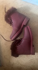 bottines hiver  très peu portées ,bordeaux, avec fourrure, 37