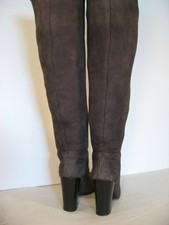 PRADA Brown Suede Leather Over the Knee Boots - size 37 1/2 or 7 US
