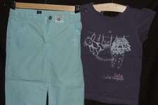 LULU CASTAGNETTE/TERRE DE MARINS tenue pantalon+t;shirt T 5/6 ansTBE