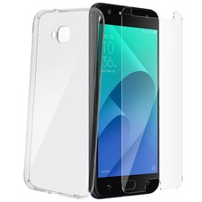 Pack Protection Zenfone 4 Selfie ZD553KL Coque transparente + film verre trempé