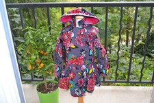 manteaux  catimini capuche double impermeable 3 ans fleurie mondial**