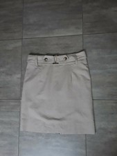 Jupe couleur mastic - T 40 - coton - "Sinéquanone" - doublée - ceinture