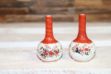 Paire de Vase Chinois Ancien miniature 8.3 cm décor floral ,décoration vitrine