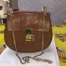 sac Chloe vintage Authentique ! En Python Et Cuir Marron Super État Magnifique