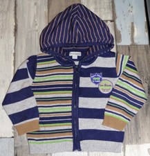 ~ 12 MOIS CONFETTI - AAB229  / Superbe Sweat à capuche rayé garçon ~ 