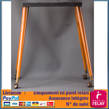 BASE DE TABLE - SUPPORT EN MÉTAL AVEC 4 PIEDS EN BOIS À ROULETTES