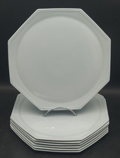 7 ASSIETTES DE PRESENTATION OCTOGONALES PORCELAINE MANUFACTURE ROYALE LIMOGES
