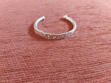 Ancien bracelet enfant gourmette en argent massif prénom Valérie 5,05 cm.