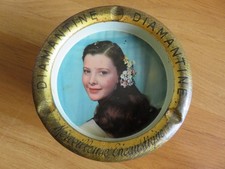 093 - Boite pub. DIAMANTINE couvercle cendrier - Décor portrait jeune fille