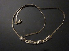 Collier ras de cou maille plate plaqué or pierres à définir 47 cm