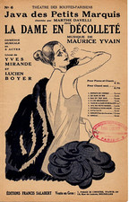 Partition chant 1923 - Java in "La dame en décolleté", comédie musicale M. YVAIN
