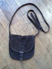 SAC BESACE *ZARA* croûte de cuir Chocolat 