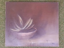 Tableau signé Huile sur toile Marc Prialnic Ecole contemporaine Plante