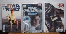 Marvel Star Wars #1 Mark Hamill variant PLUS Leia #1 variant and Han Solo #1 NM