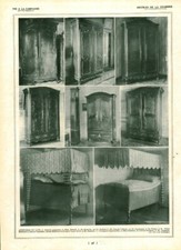 Document ancien armoires et lits issu de magazine 1924