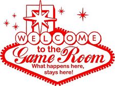 Las Vegas Game Room Sign personalized name Vinyl Decals Murals wall art decal