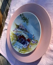 6 assiettes Présentation Geneviève Lethu Rose Pastel Neuves Limoges Années 2000