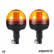 Lot De 2 Feux D'Avertissement Gyrophare Orange 3 Fonctions 12-24V E9 Tracteur
