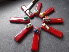 8 PORTE COUTEAUX FAÏENCE VALLAURIS LEGUMES / VINTAGE