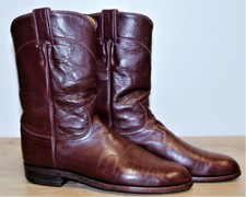 Bottes boots vintage femme JUSTIN cuir bordeaux 7,5D US 39 FR made in USA
