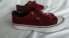 VANS AUTHENTIC Off The Wall en Cuir Suédé Baskets UK 3 EU 35 bordeaux porté une fois