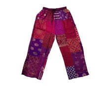 Boho Patchwork Palazzo Pantalon Femme Bohème Hippie Pantalon Large Jambe...