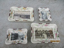 rare 4 petits cadres faïence verre 1950