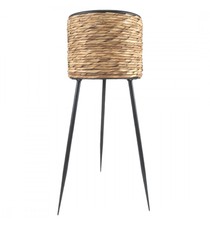 Grand Cache-pot ø30cm sur Pieds "Mugur" - Abaca et Métal