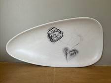 Plat De Présentation Design Faïence de Niderviller Effet Mat Modèle Rose-Noire