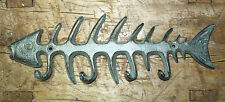 Cast Iron SKELETON FISH Towel Hanger Coat Hooks Hat Hook, Key Rack Hunting Camp