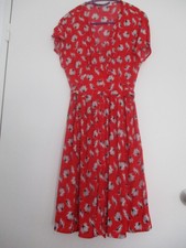 ROBE PROMOD T36 ROUGE A FLEURS MANCHES COURTES EXCELLENT ETAT