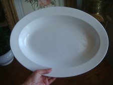 Rare Plat Sarreguemines Blanc ovale et creux 