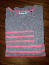 Okaidi Très joli pull marin rayé gris chiné - Très bon état