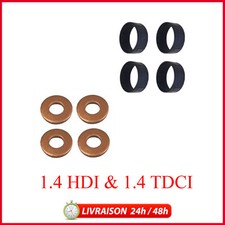 4 Joints (bagues) injecteurs + protecteurs prévu pour C3/Fiesta/107 1.4 HDI TDCI