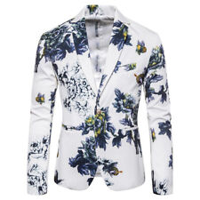 Hommes Fleur Et Papillon Imprimé Robe Veste Costume Blazer Simple Boutonnière